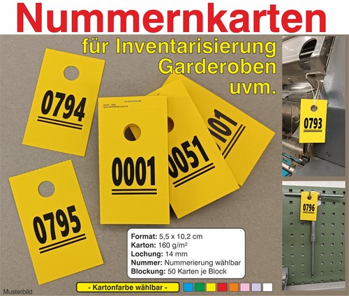 1000 nummernkarten inventur - 1000,